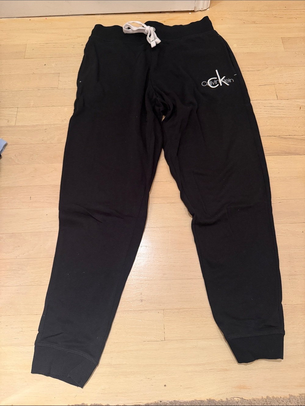 Calvin Klein Black Joggers with White Drawstring